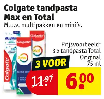 Colgate tandpasta Max en Total 3 x tandpasta Total Original 75 ml