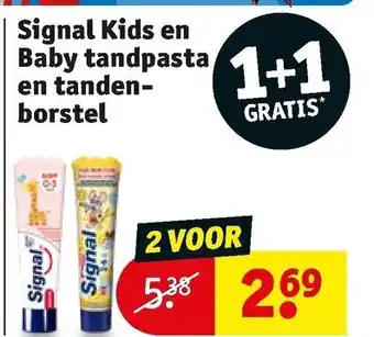 Kruidvat Signal Kids en Baby tandpasta en tandenborstel aanbieding