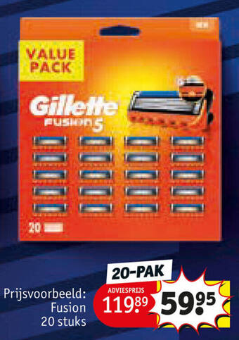 Kruidvat GILLETTE EN VENUS XXL VERPAKKINGEN Fusion 20 stuks aanbieding