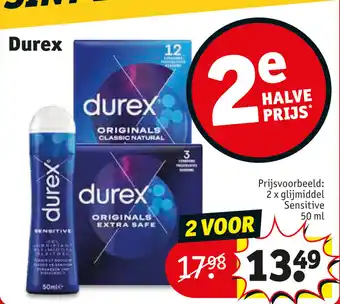 Kruidvat Durex 2 x glijmiddel Sensitive 50 ml aanbieding