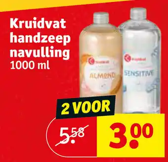 Kruidvat Kruidvat handzeep navulling 1000mL aanbieding