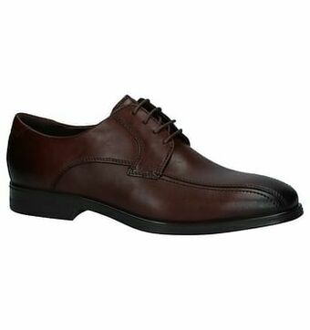 Torfs Donker Bruine Geklede Veterschoenen ECCO Melbourne aanbieding