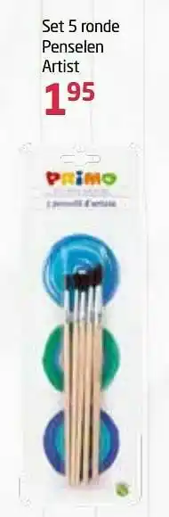 Set 5 ronde penselen artist