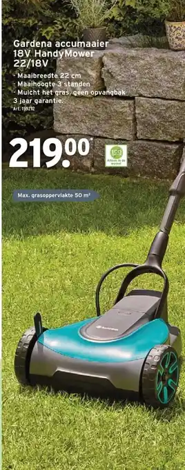 Gardena accumaaier 18v HAndy Mower 22/18v