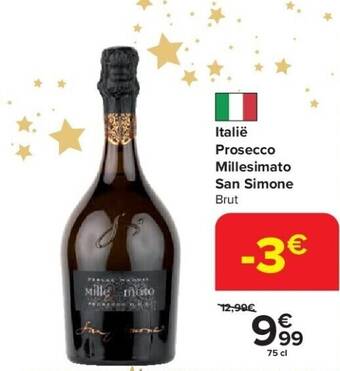 Carrefour Italië prosecco millesimato san simone aanbieding