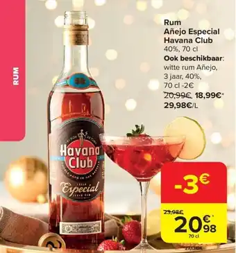 Carrefour Rum añejo especial havana club aanbieding