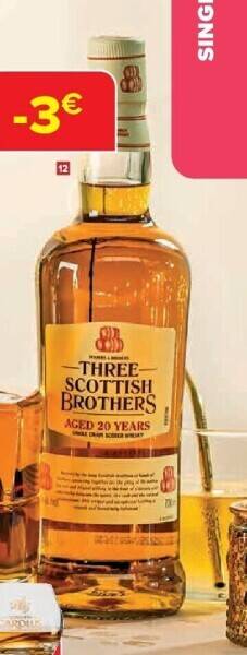 Carrefour Whisky three scottish brothers aanbieding