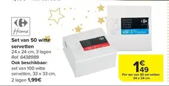 Set van 50 witte servetten