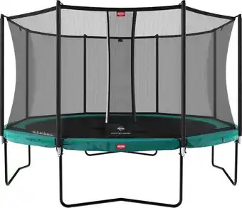 Bol.com Trampoline - berg champion regular (incl. veiligheidsnet comfort) - 380 cm - groen aanbieding