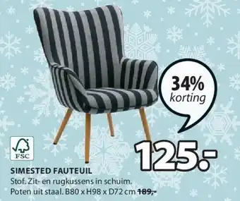 Jysk Simested fauteuil aanbieding