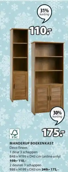 Jysk Manderup boekenkast aanbieding