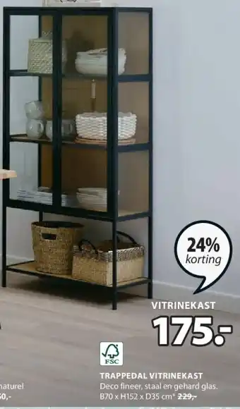 Jysk Trappedal vitrinekast aanbieding