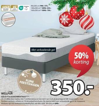 Jysk Gold f110 schuimmatras aanbieding
