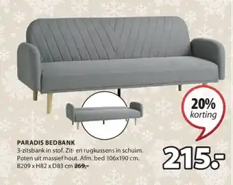 Jysk Paradis bedbank aanbieding