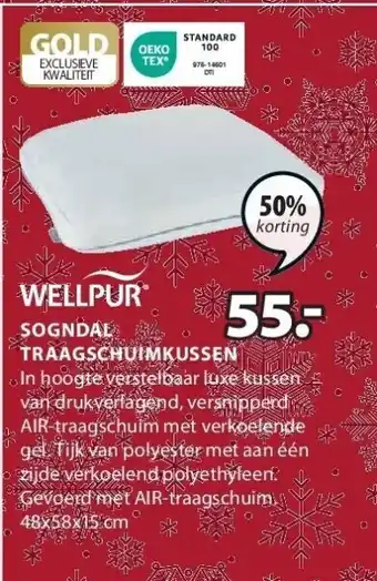 Jysk Sogndal traagschuimkussen aanbieding