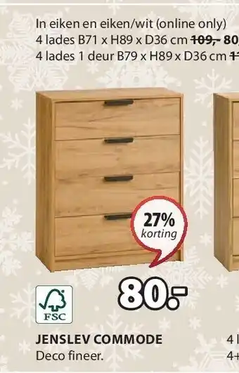 Jysk Jenslev commode aanbieding