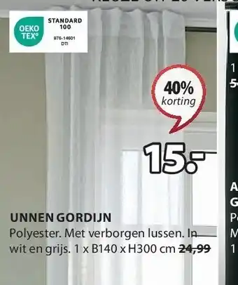 Jysk Unnen gordijn aanbieding