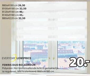 Jysk Femris duo rolgordijn aanbieding