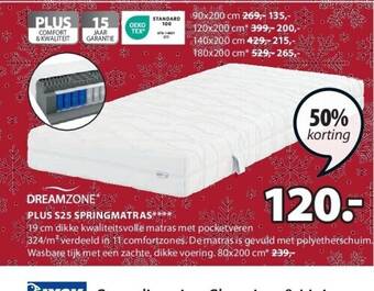 Jysk Plus s25 springmatras aanbieding