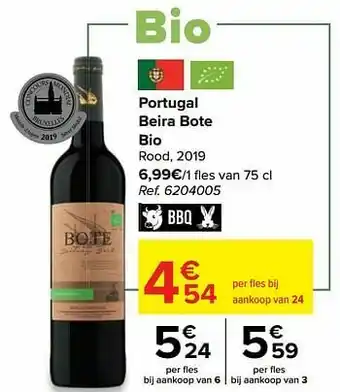 Carrefour Portugal beira bote bio rood, 2019 aanbieding