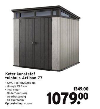 GAMMA Keter kunststof tuinhuis Artisan 77 aanbieding