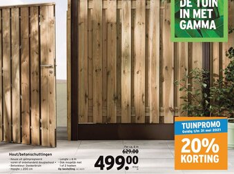 GAMMA Hout/betonschuttingen aanbieding