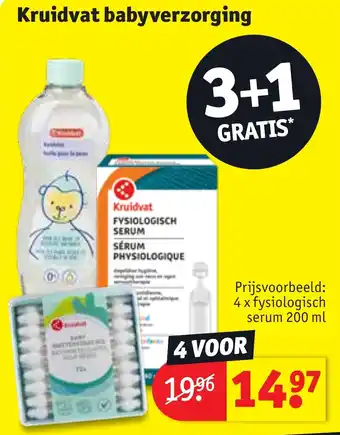 Kruidvat 4 x fysiologisch serum 200 ml aanbieding