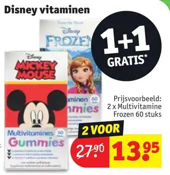 Kruidvat Disney vitaminen 2x Multivitamine Frozen 60 stuks aanbieding