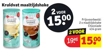 Kruidvat 2 x maaltijdshake Chocolade 434 gram aanbieding