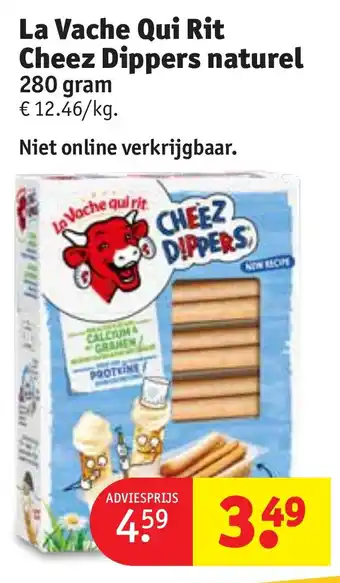 Kruidvat La Vache Qui Rit Cheez Dippers naturel 280 gram aanbieding