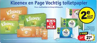 Kruidvat Kleenex 2 x Page Vochtig toiletpapier Sensitive 38 stuks aanbieding