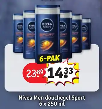 Kruidvat Nivea Men douchegel Sport 6 x 250 ml aanbieding