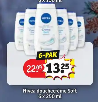 Kruidvat Nivea douchecrème Soft 6 x 250 ml aanbieding