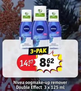 Kruidvat Nivea oogmake-up remover Double Effect 3 x 125 ml aanbieding