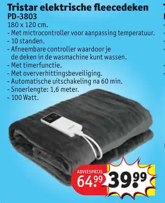Kruidvat Tristar elektrische fleecedeken aanbieding