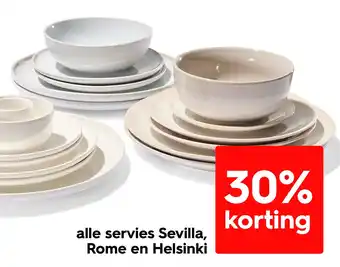 Alle servies Sevilla, Rome en Helsinki