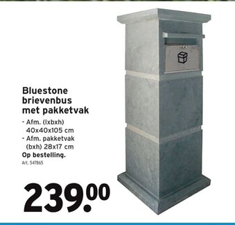 Bluestone brievenbus met pakketvak