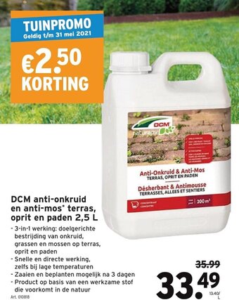 GAMMA DCM anti-onkruid en anti-mos' terras, oprit en paden 2,5 L aanbieding