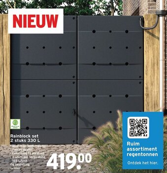 GAMMA Rainblock set 2 stuks 330 L aanbieding