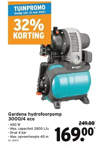 GAMMA Gardena hydrofoorpomp 3000/4 eco aanbieding