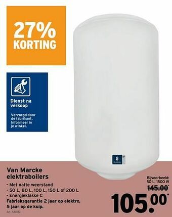 GAMMA Van marcke elektraboilers aanbieding