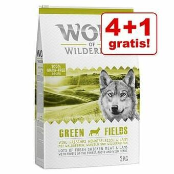 4 kg + 1 kg gratis! 5 kg Wolf of Wilderness Hondenvoer - 5 kg