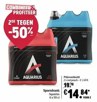 Sportdrank aquarius red peach