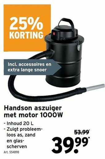 Handson aszuiger met motor 1000w