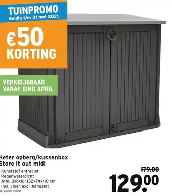 GAMMA Keter opberg/kusenbox Store it out midi aanbieding