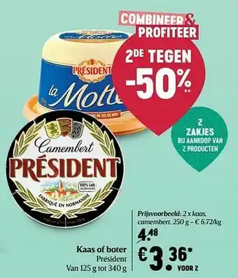 Delhaize Président kaas camembert aanbieding