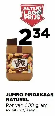 Jumbo Jumbo pindakaas naturel aanbieding