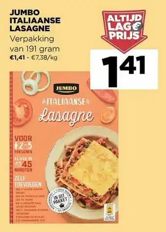 Jumbo italiaanse lasagne