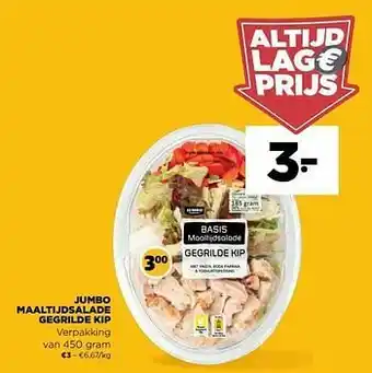 Jumbo Jumbo maaltijdsalade gegrilde kip aanbieding
