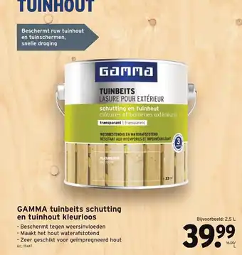 GAMMA Gamma tuinbeits schutting en tuinhout kieurloos aanbieding